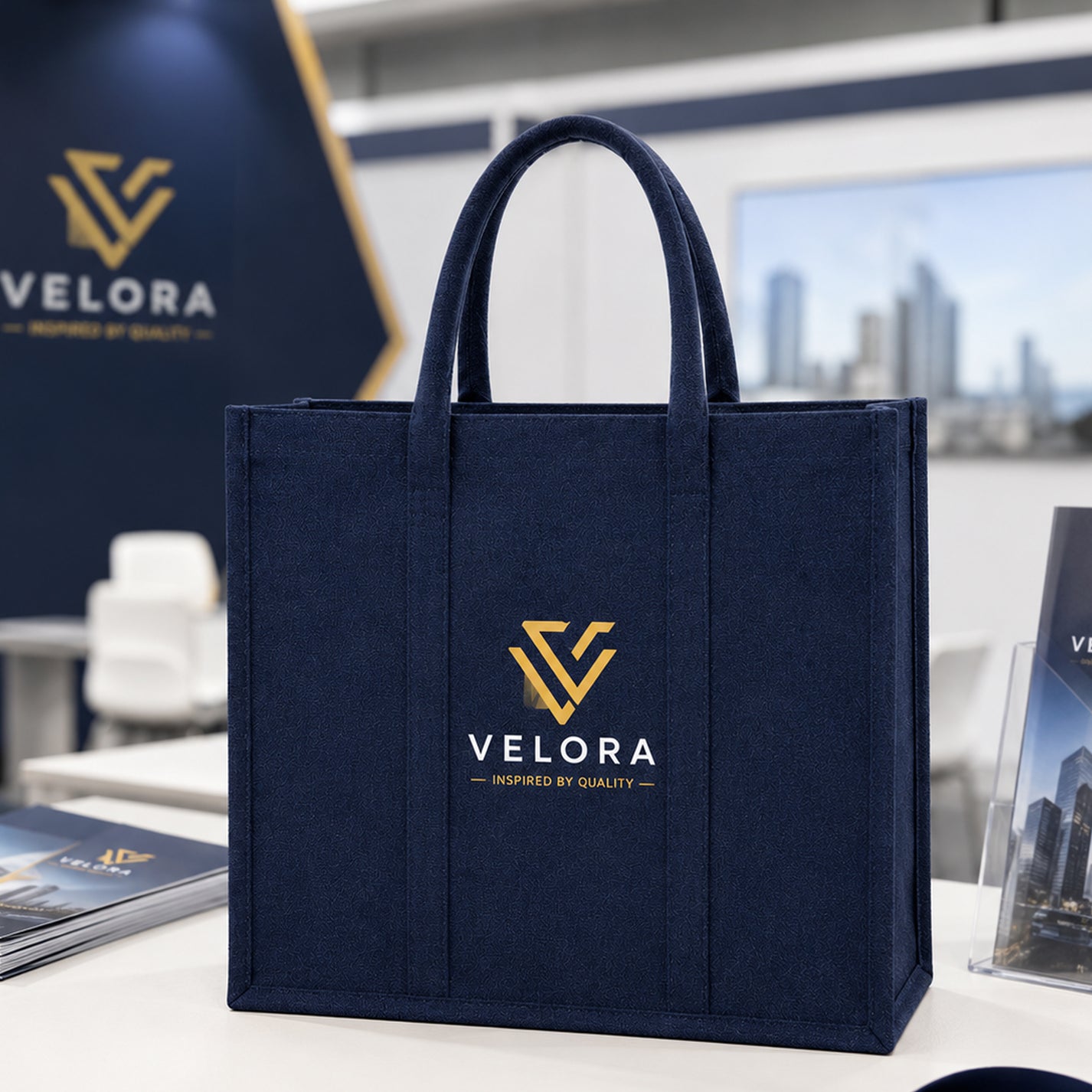 Custom Deep Navy Eco Totes