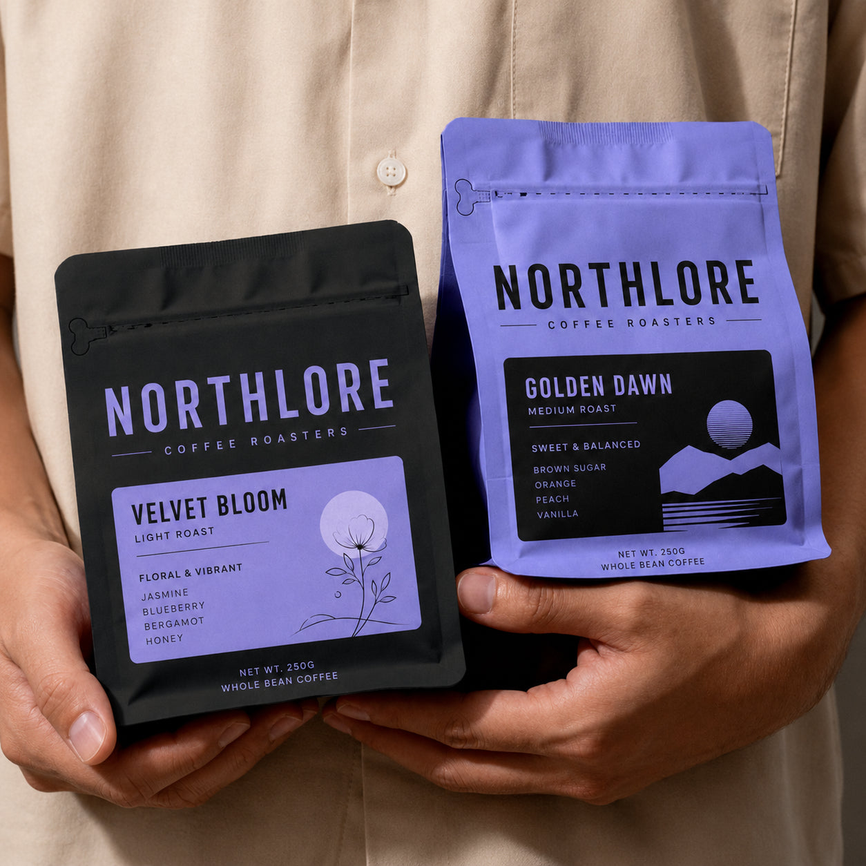 Custom Zipper Flat Bottom Coffee Bag-5