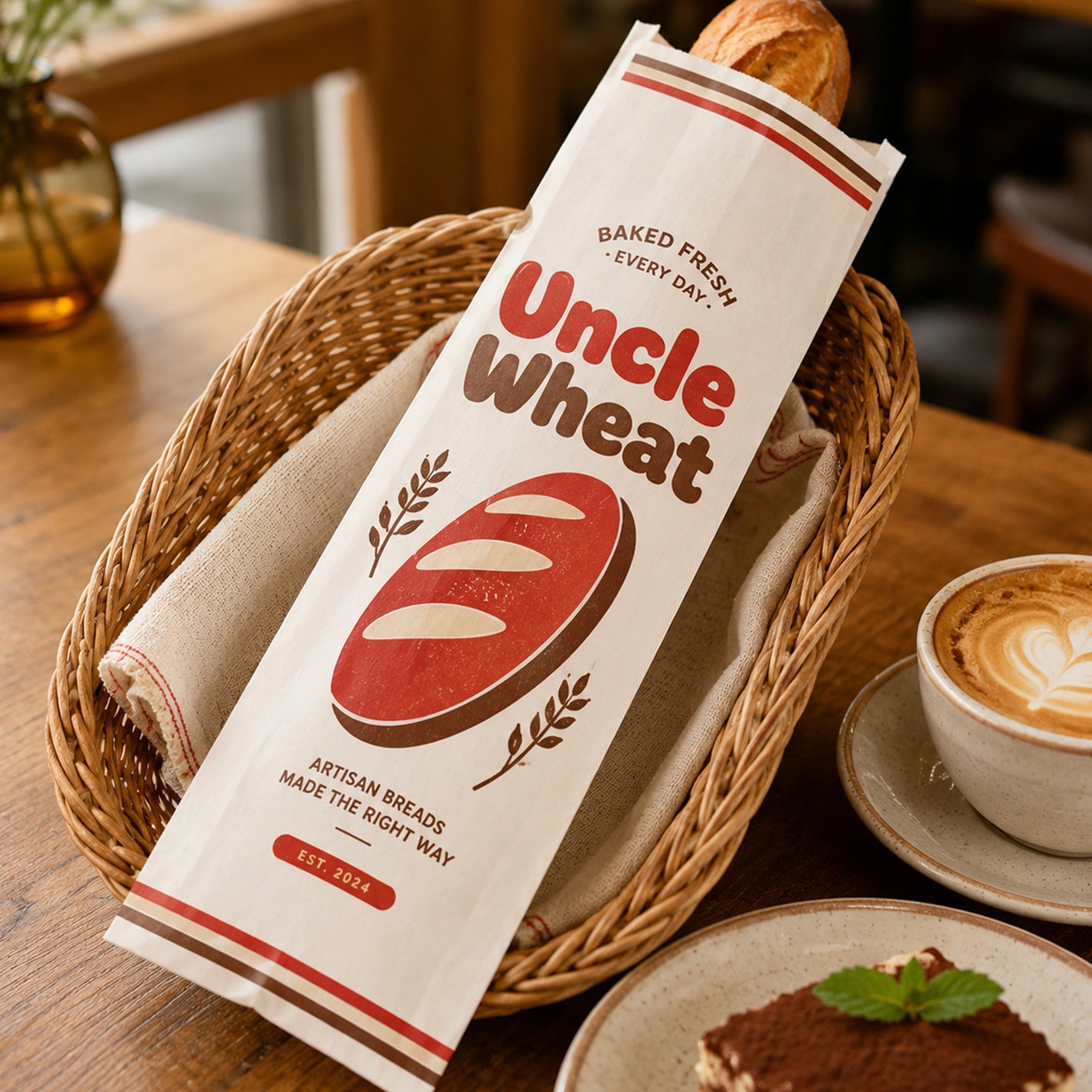 Custom Baguette Bread Bags with Window