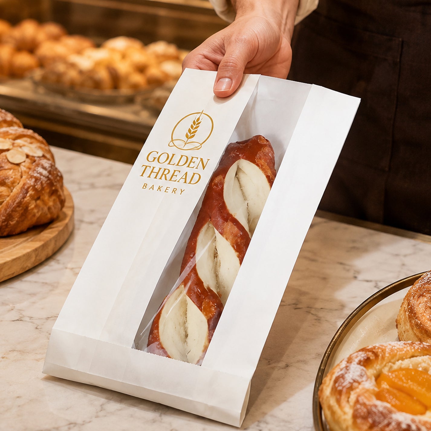 Custom Kraft Paper Bread Bags with Window