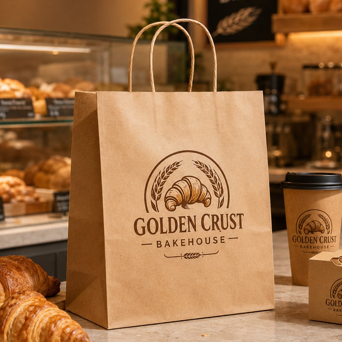 Custom Paper Bakery Bags with Logo