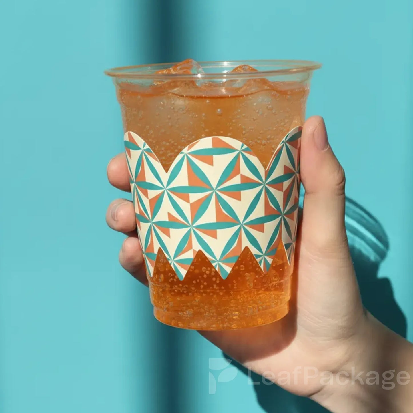 Eco-conscious custom shaped cup sleeves, fully recyclable and FSC certified, designed to elevate your brand with creative, sustainable packaging.