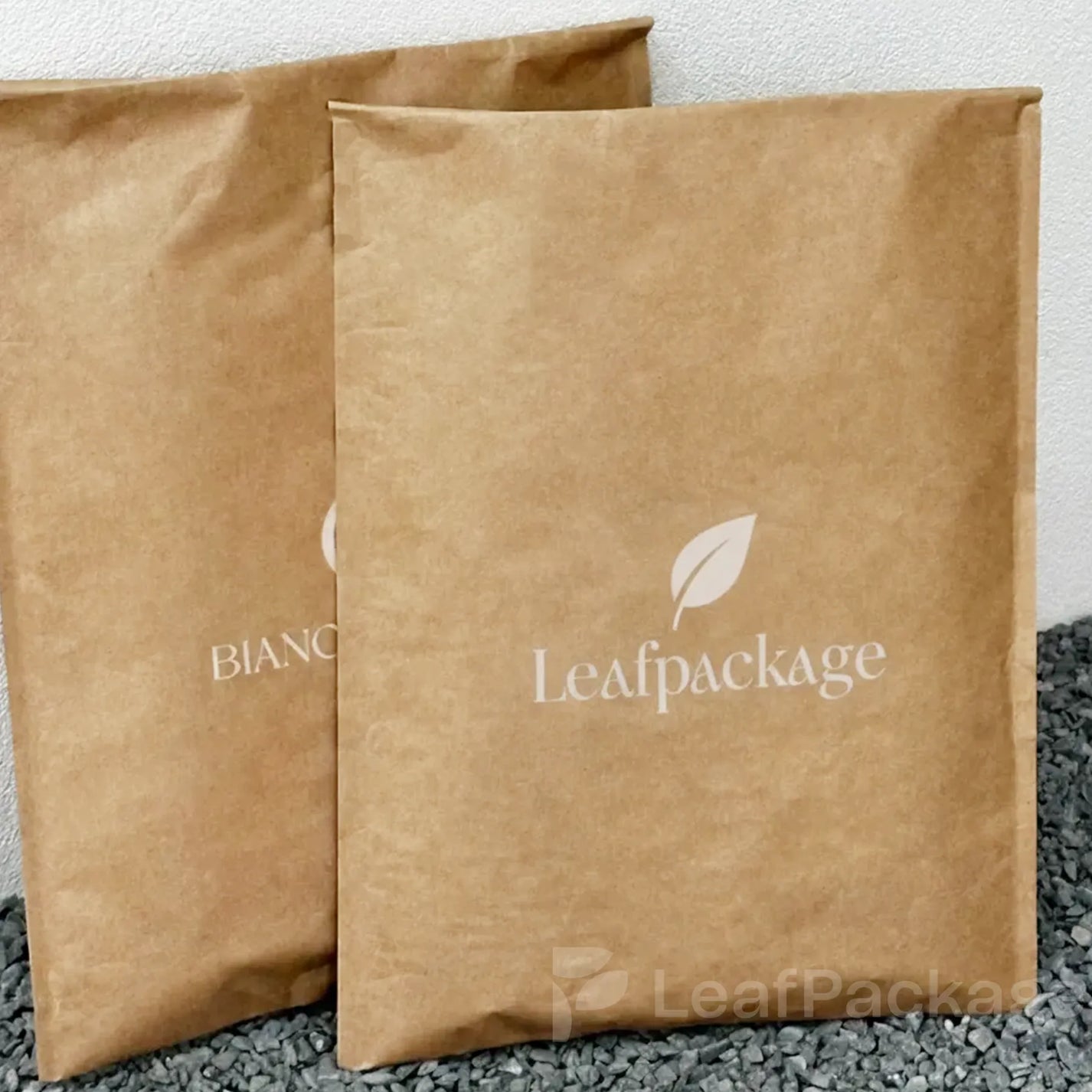 Durable custom printed kraft mailers made from eco-friendly paper, ideal for sustainable e-commerce packaging.