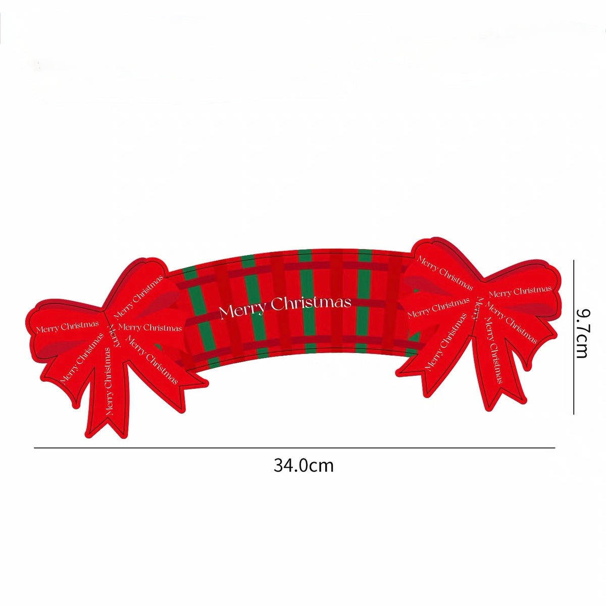 Red plaid Merry Christmas bow cup sleeve size guide