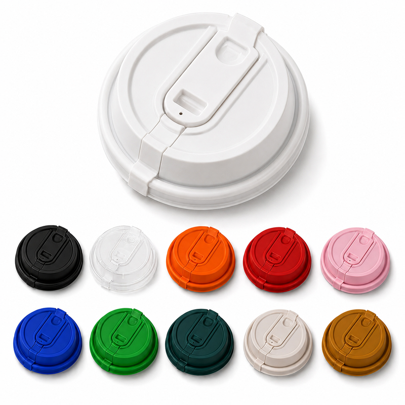 Flip-Tab Coffee Cup Lids – Shield Style, 90mm PP, Ready to Ship