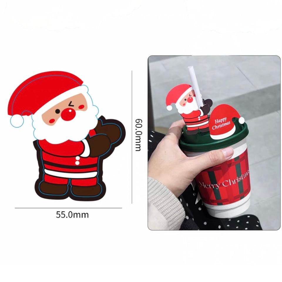 Santa Christmas straw topper size guide