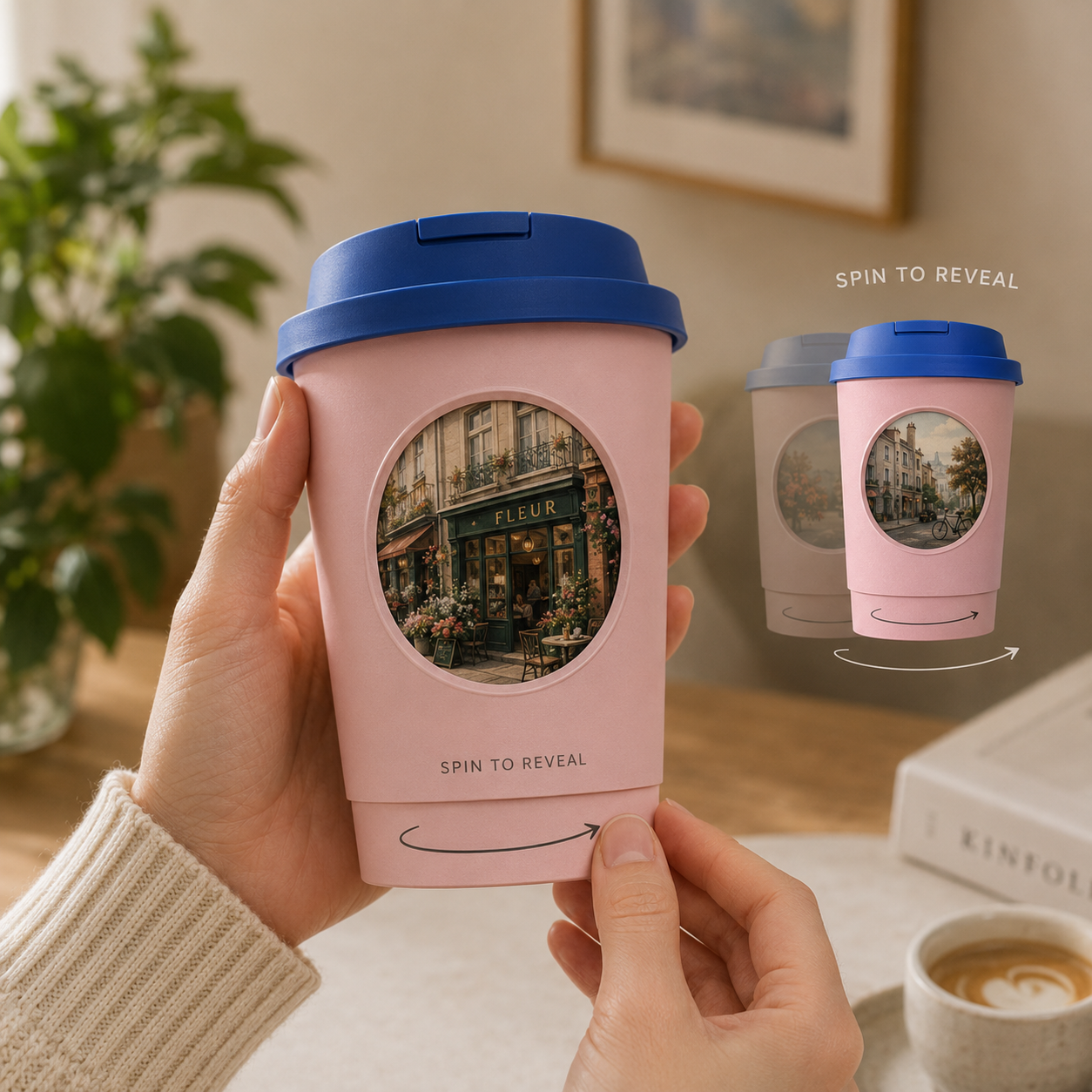 Custom Hollow Rotating Paper Cups