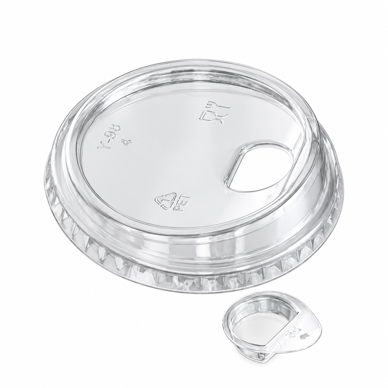 Clear PET Sip Lids with Stopper – 90mm & 98mm, Ready to Ship