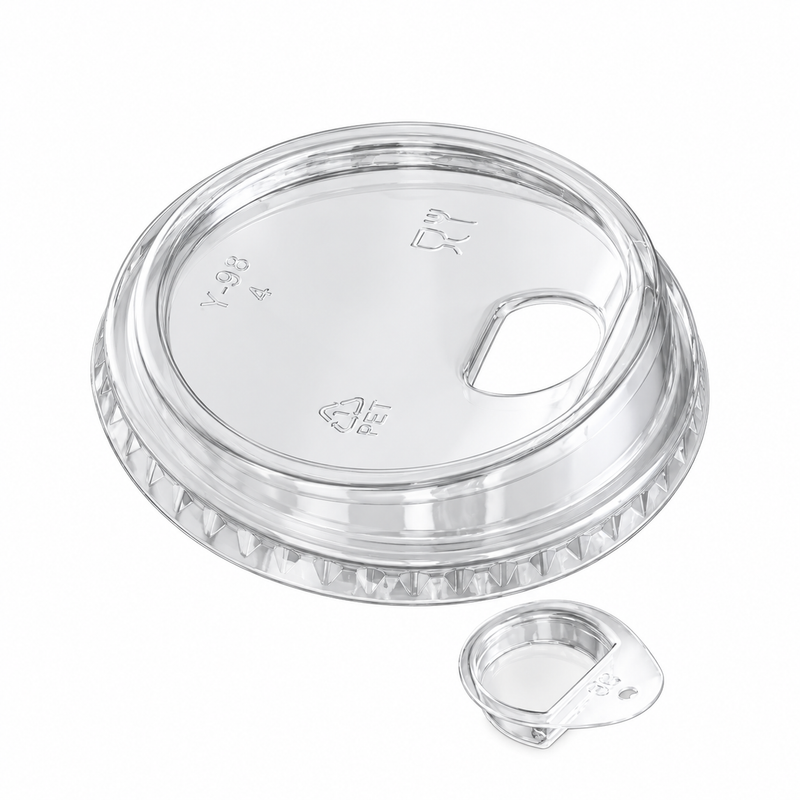 Clear PET Sip Lids with Stopper – 90mm & 98mm, Ready to Ship