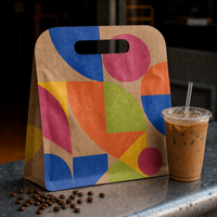 Custom Printed Kraft Coffee Bag with Die-Cut Handle