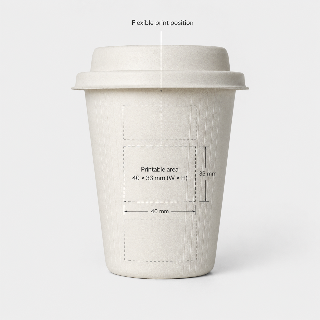 Custom Compostable Sugarcane Fiber Coffee Cups
