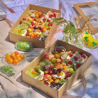 Custom Window Food Platter Boxes for Bakery and Catering with fruit and desserts