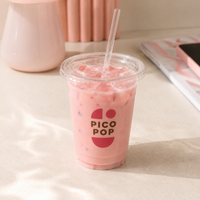 Custom Print Clear PET Plastic Cups with Logo – 98mm Rim