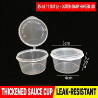 35 ml (1.18 fl oz) outer-snap hinged-lid sauce cup dimensions