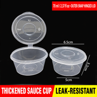 70 ml (2.37 fl oz) outer-snap hinged-lid sauce cup dimensions