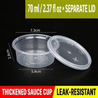 70 ml (2.37 fl oz) separate-lid sauce cup dimensions
