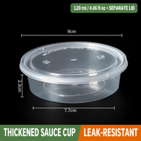 120 ml (4.06 fl oz) separate-lid sauce cup dimensions