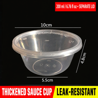 200 ml (6.76 fl oz) separate-lid sauce cup dimensions