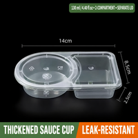 130 ml (4.40 fl oz) two-compartment separate-lid sauce cup dimensions