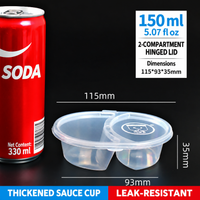 150 ml (5.07 fl oz) two-compartment hinged-lid sauce cup dimensions