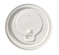 Compostable Sugarcane Fiber Flip-Tab Cup Lids – 80mm & 90mm