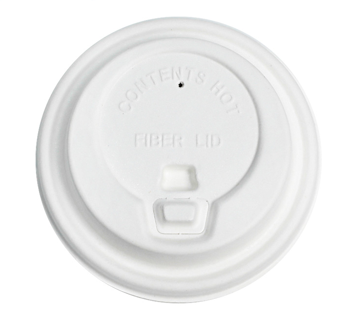 Compostable Sugarcane Fiber Flip-Tab Cup Lids – 80mm & 90mm