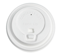 Compostable Sugarcane Fiber Flip-Tab Cup Lids – 80mm & 90mm