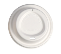 Compostable Sugarcane Fiber Sip Coffee Cup Lids – 80mm & 90mm