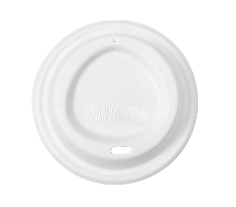 Compostable Sugarcane Fiber Sip Coffee Cup Lids – 80mm & 90mm
