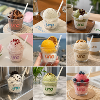 12oz Custom PET Flat-Bottom Ice Cream Cups with Logo – 98mm Rim