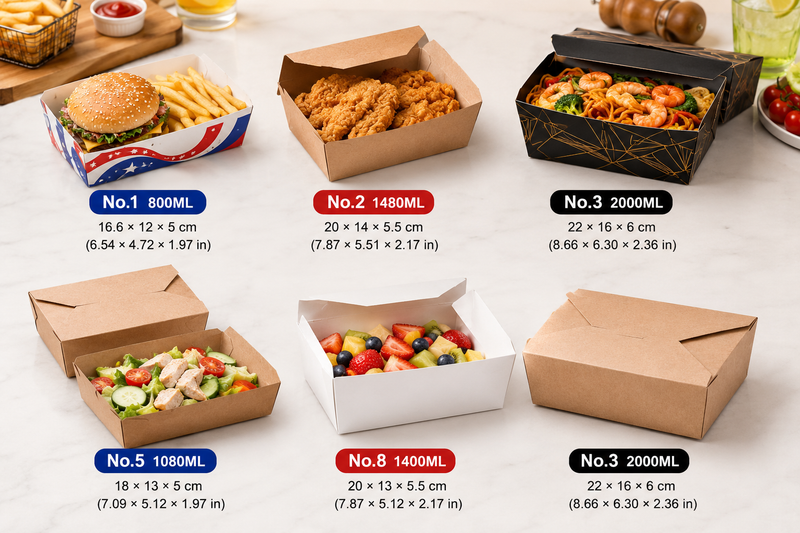 Custom Kraft Foldable Takeout Food Boxes