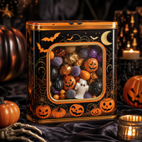 Custom Halloween candy tin with clear window