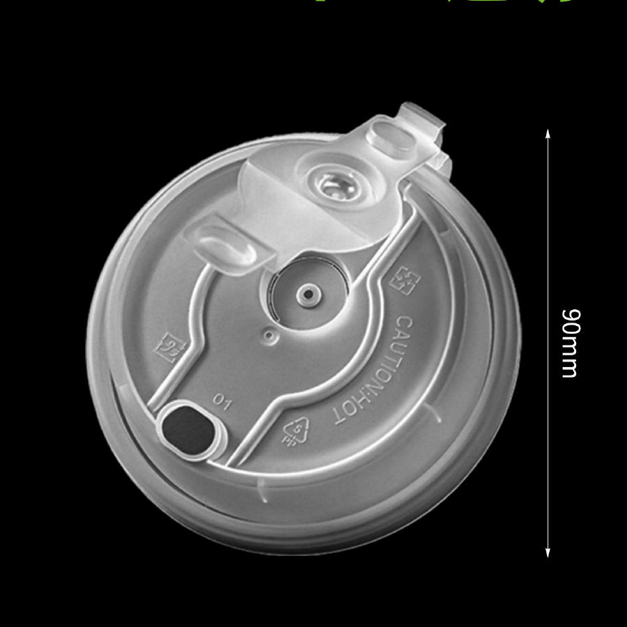 Ready to Ship 90mm Hinged One-Piece PP Cup Lids