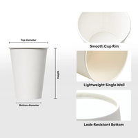 22oz Custom Printed Single Wall Coffee Cups