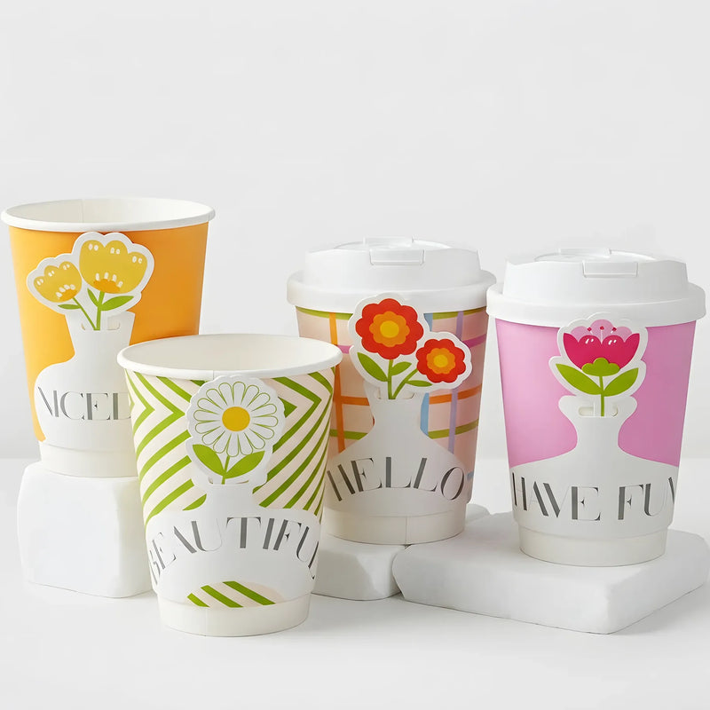 Custom Floral Coffee Cups