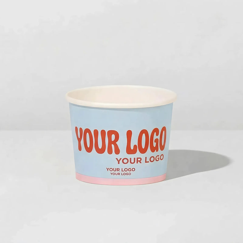 3oz Custom White Paper Ice Cream Cups for Samples