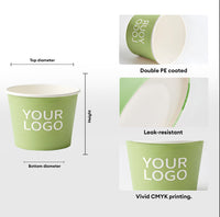 Custom Printed Ice Cream Paper Cup with Paper Lids