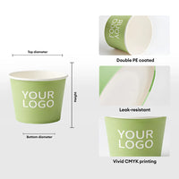 3oz Custom White Paper Ice Cream Cups for Samples