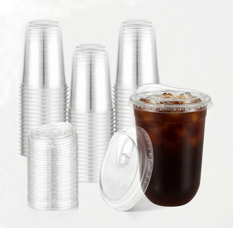 Wholesale Clear PET U-Shaped Cups with Lids