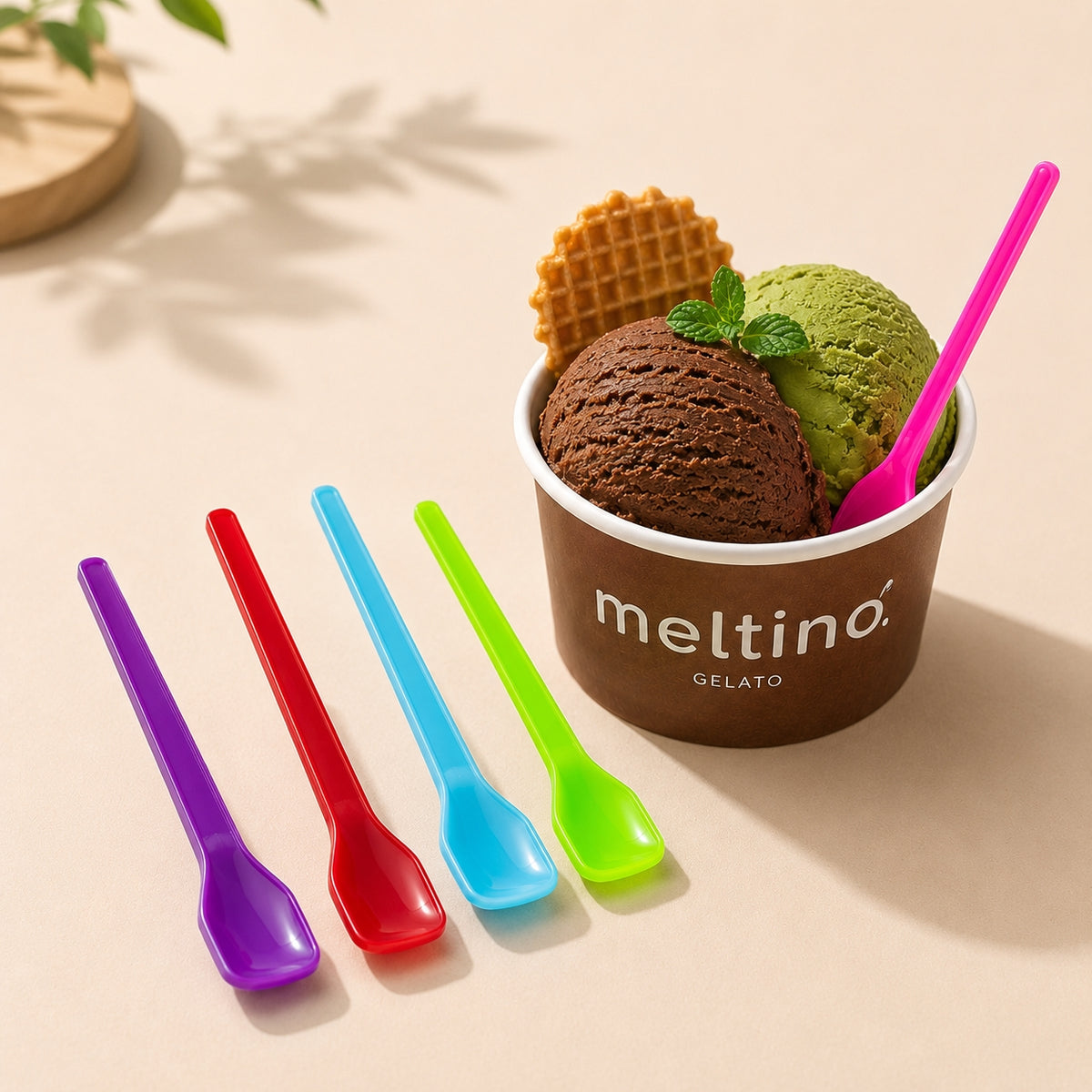 Cucharas Desechables para Helado Delgado – 1000/Caja