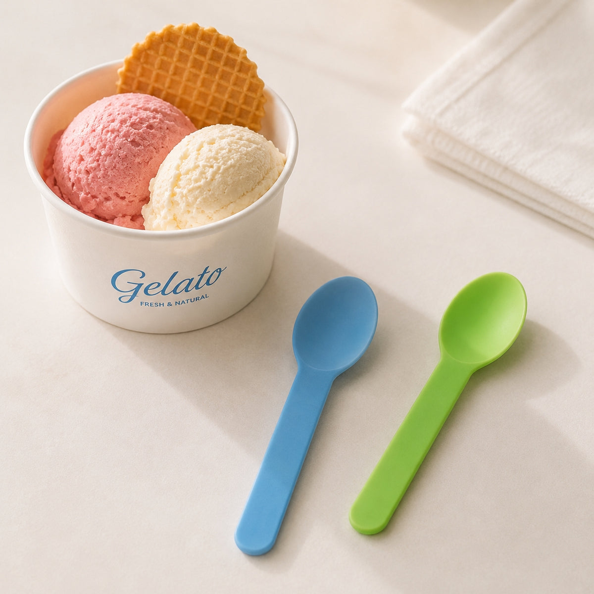 Cucharas gruesas desechables para helado – 1000/caja
