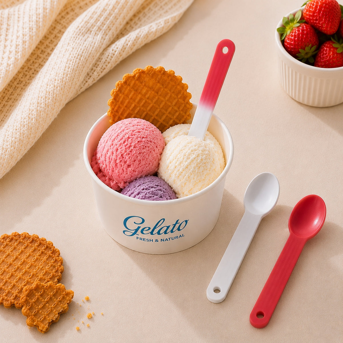 Cucharas XL que cambian de color para helado – 1000/Caja