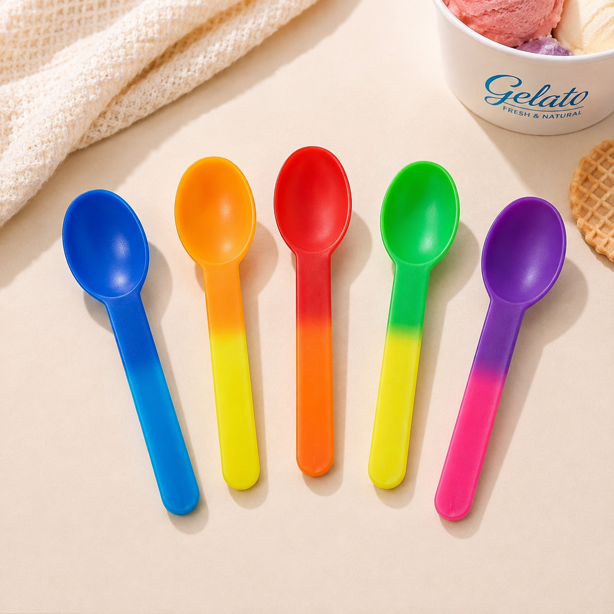 Cucharas de helado resistentes que cambian de color – 1000/Caja