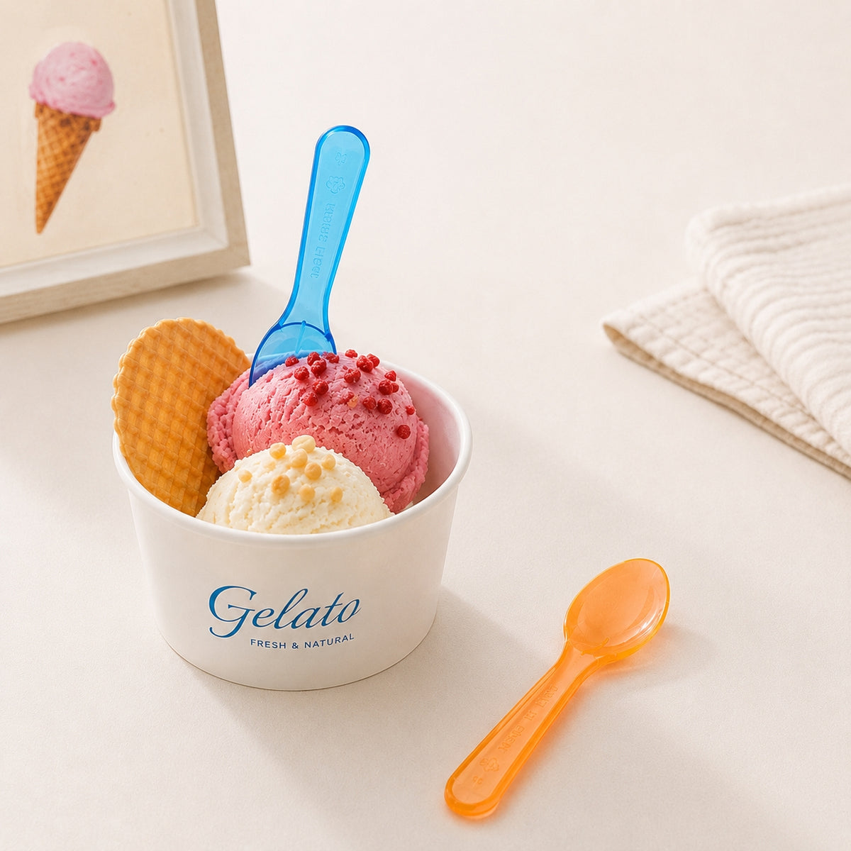 Mini Ice Cream Tasting Disposable Spoons – 3000/Case