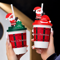 Christmas Paper Cup Set with Lids, Sleeves, Straws, Stickers & Cards