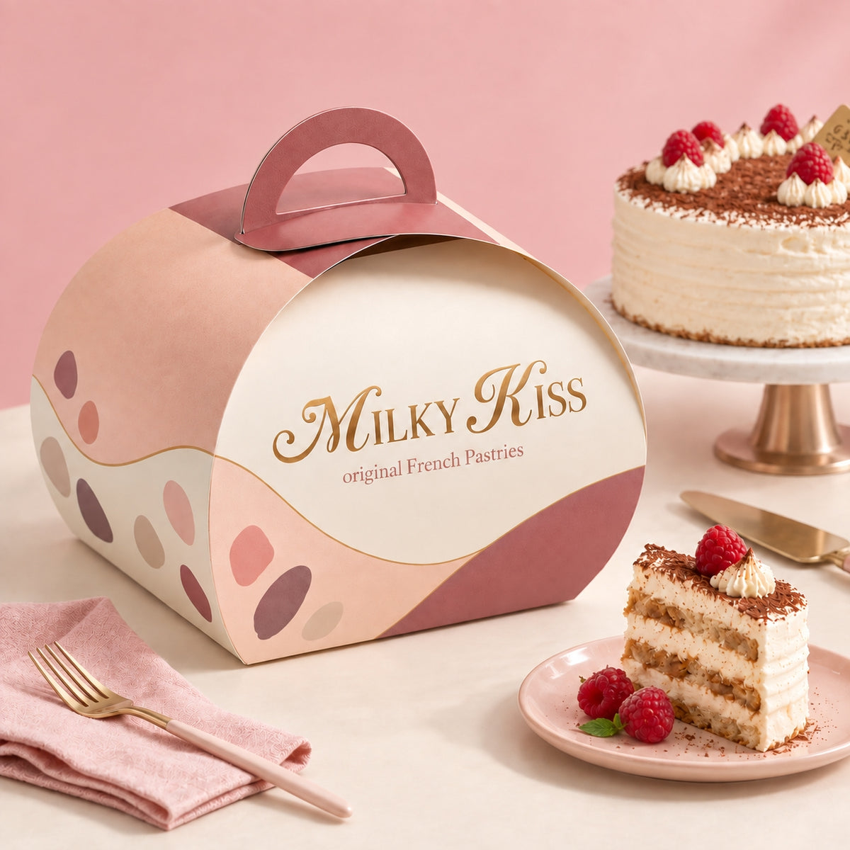 Custom Bakery Boxes with Handles | Printed Gable Dessert Boxes
