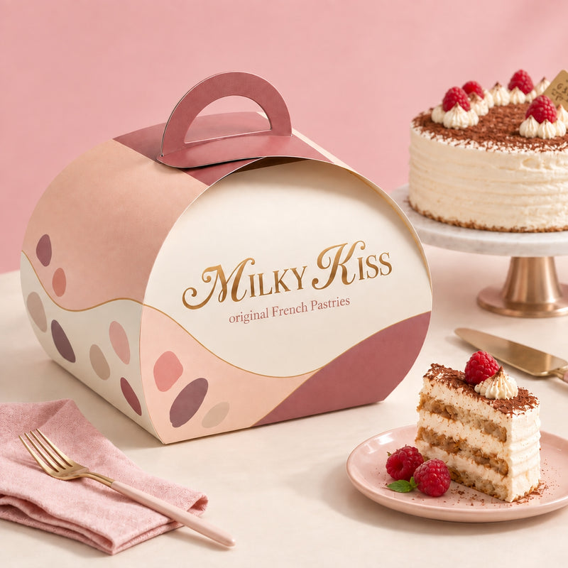 Custom Bakery Boxes with Handles | Printed Gable Dessert Boxes