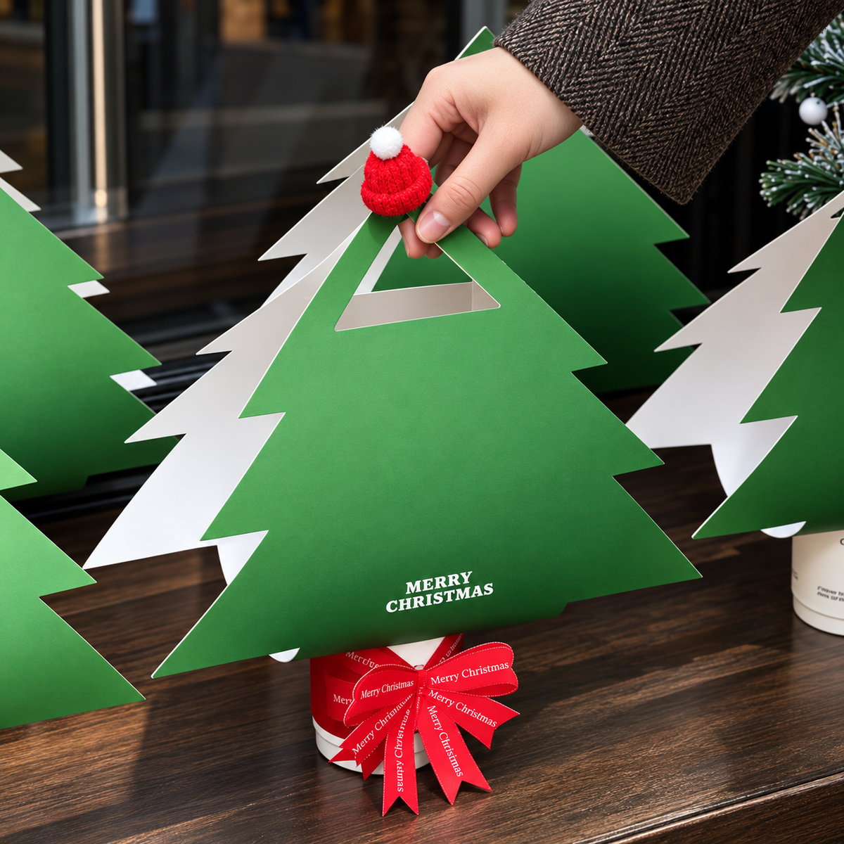 Custom Christmas Tree Single Cup Holder