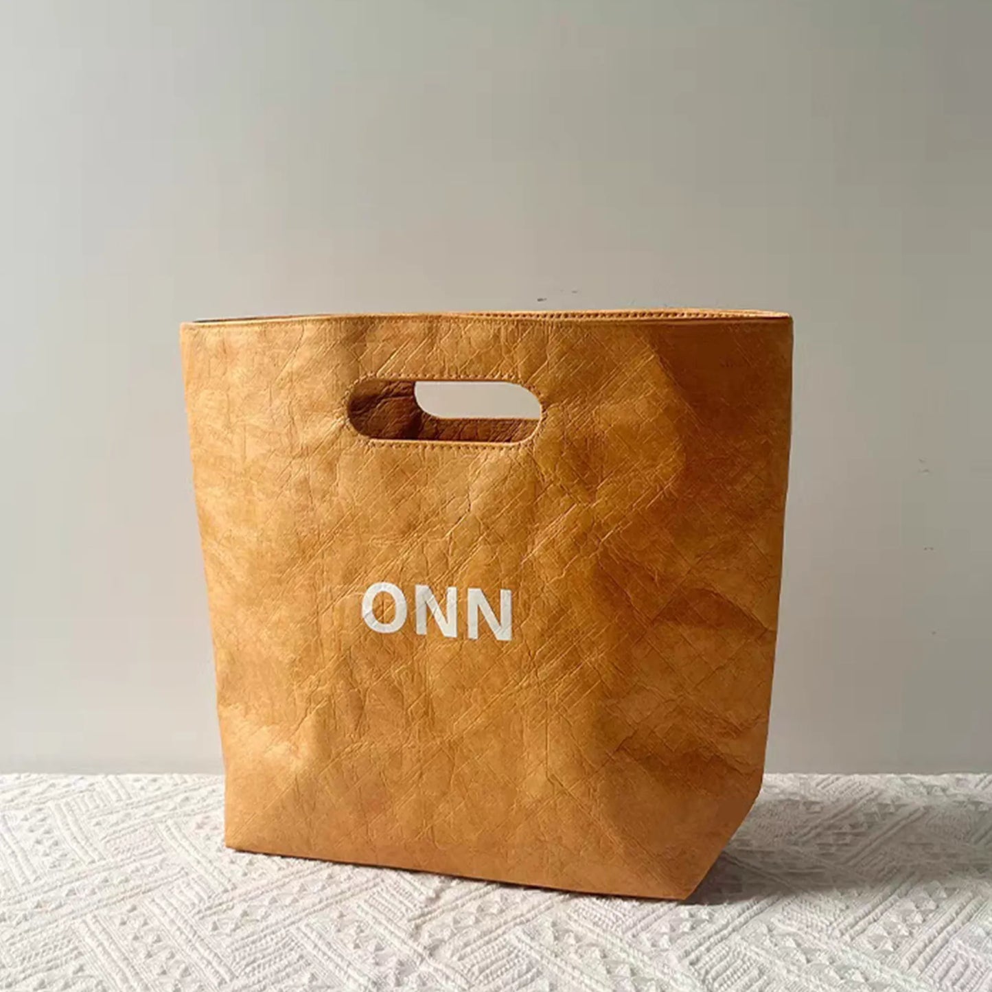 Custom Kraft Paper Die-cut Handle Tote Bag