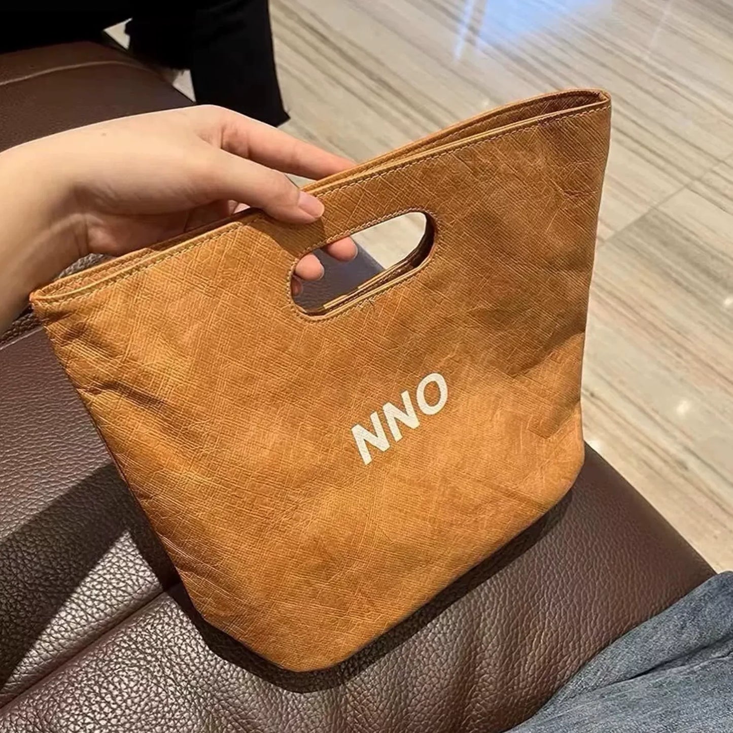 Custom Kraft Paper Die-cut Handle Tote Bag